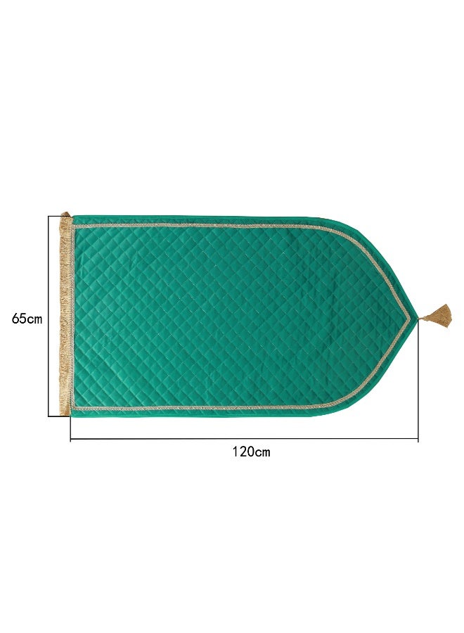 Velvet Muslim Prayer Mat Thick Soft, Soft Prayer Rug,Prayer Rug with Tassels, Foldable Flannel Prayer Rug for Men & Women, Prayer Mats for Ramadans Eid, Daily Salah, Green - Image 2